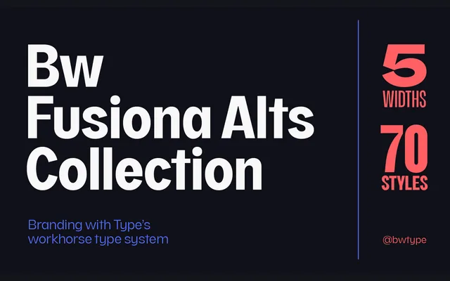 Bw Fusiona Alts specimen from Branding with Type