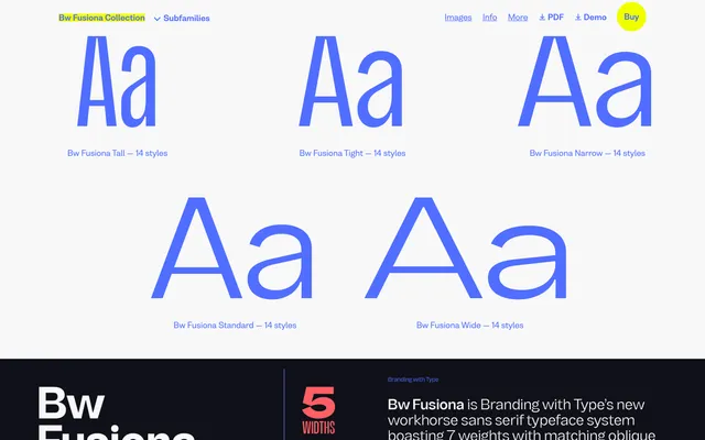 Bw Fusiona specimen from Branding with Type