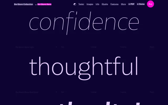Bw Glenn Sans specimen from Branding with Type