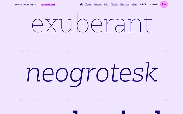 Bw Glenn Slab specimen from Branding with Type