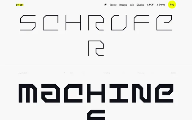 Bw JS1 specimen from Branding with Type