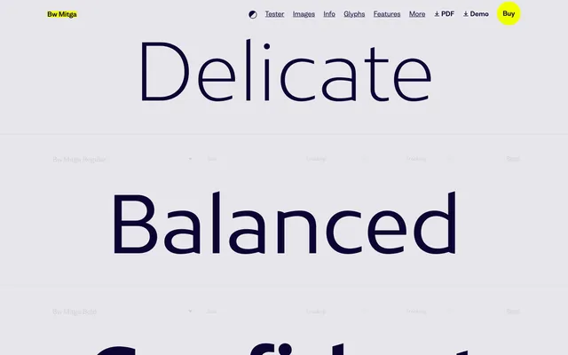 Bw Mitga specimen from Branding with Type