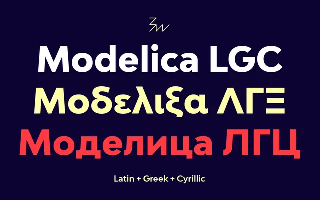 Bw Modelica LGC specimen from Branding with Type