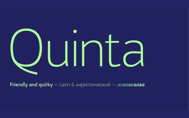 Bw Quinta Pro specimen from Branding with Type