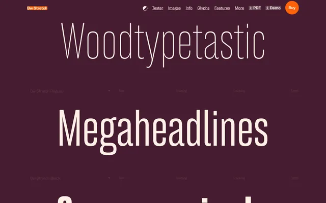 Bw Stretch specimen from Branding with Type