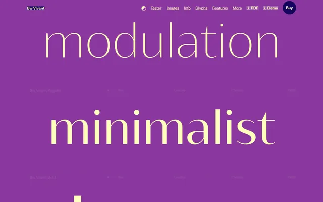Bw Vivant specimen from Branding with Type