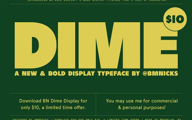 BN Dime Display specimen from Brandon Nickerson