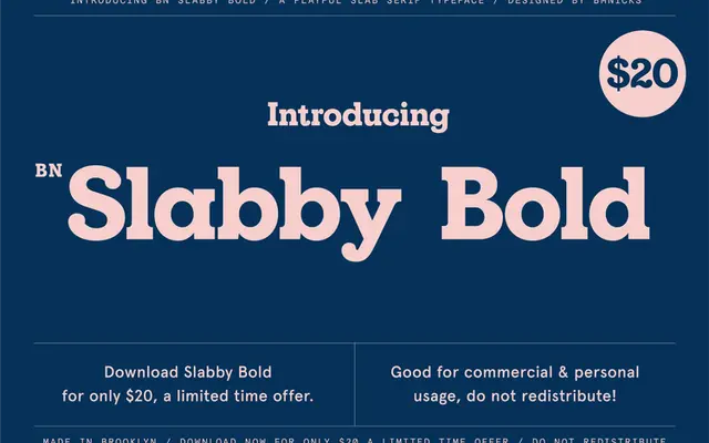 BN Slabby Bold specimen from Brandon Nickerson