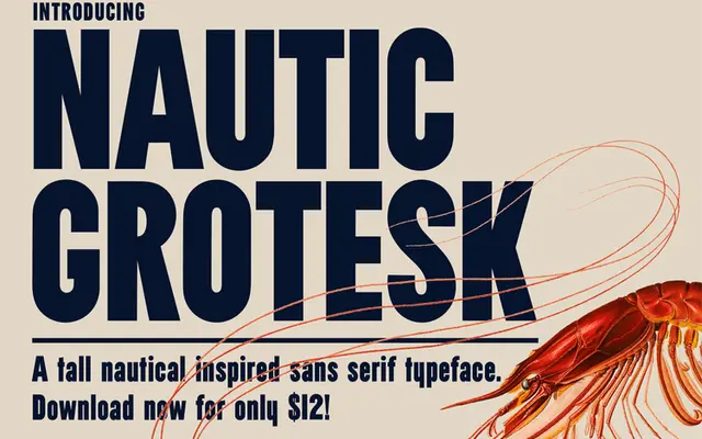Nautic Grotesk specimen from Brandon Nickerson