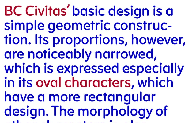 BC Civitas specimen from Briefcase Type Foundry