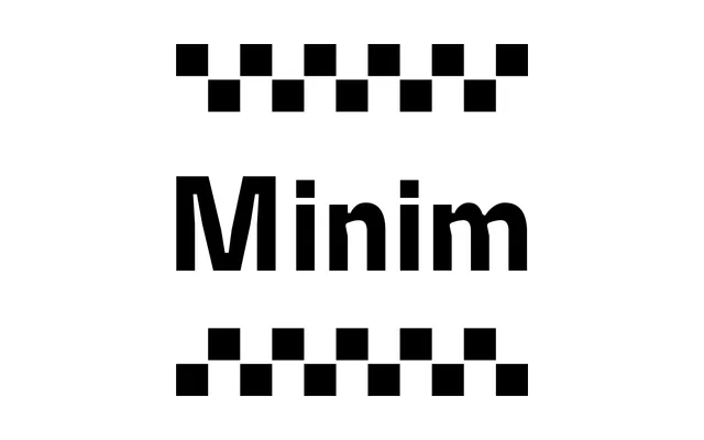 BC Minim specimen from Briefcase Type Foundry