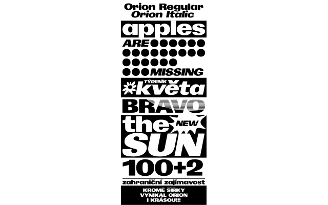 BC Orion specimen from Briefcase Type Foundry
