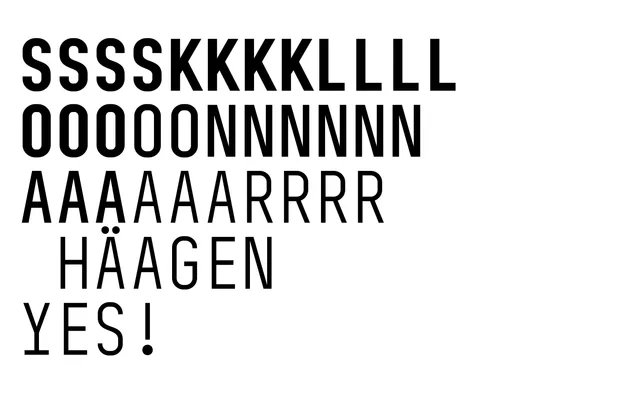 BC Sklonar specimen from Briefcase Type Foundry