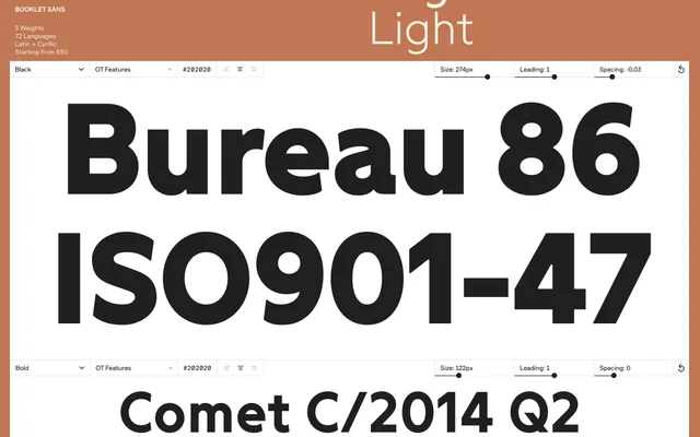 Booklet Sans specimen from Brownfox