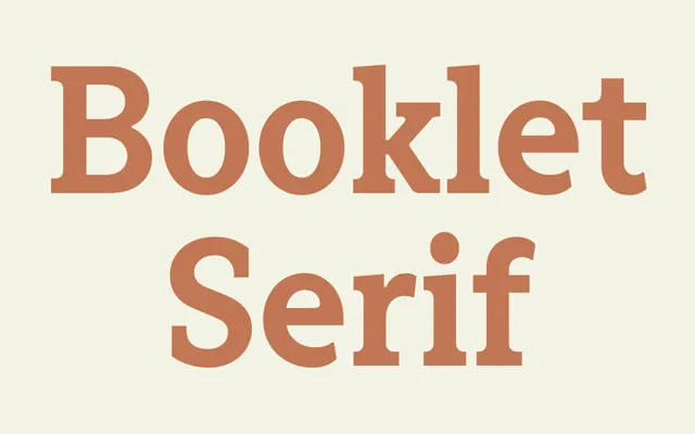 Booklet Serif specimen from Brownfox