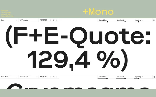 Ferro Grotesk specimen from Brownfox