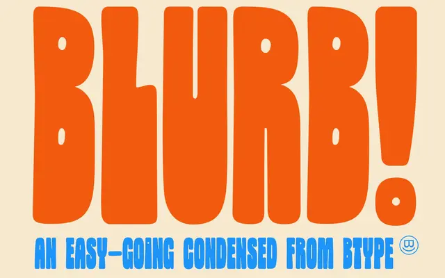 Blurb Chunky Condensed Display Font specimen from BTYPE