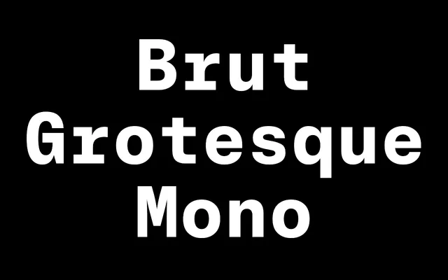 Brut Grotesque Mono specimen from Bureau Brut