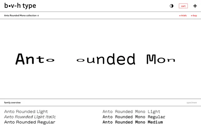 Anto Rounded Mono specimen from b•v-h type