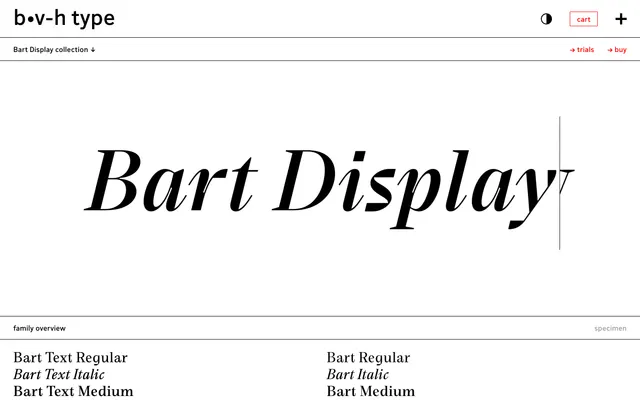 Bart Display specimen from b•v-h type
