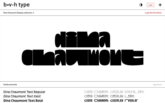 Dina Chaumont Display specimen from b•v-h type