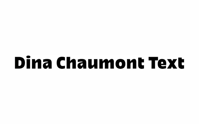 Dina Chaumont Text specimen from b•v-h type