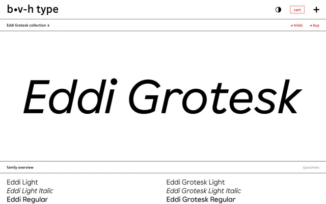 Eddi Grotesk specimen from b•v-h type