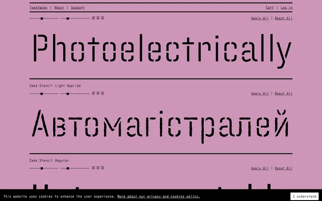 Cake Stencil specimen from Cake Type