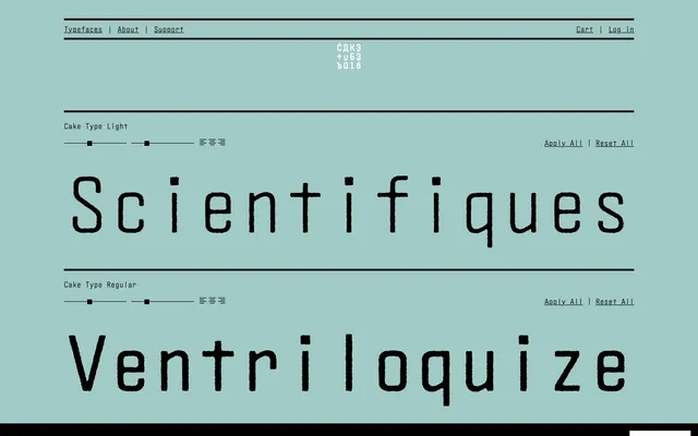 Cake Type specimen from Cake Type