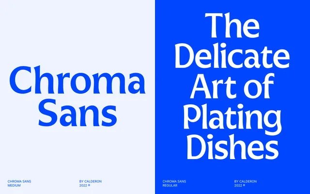 Chroma Sans specimen from Calderón