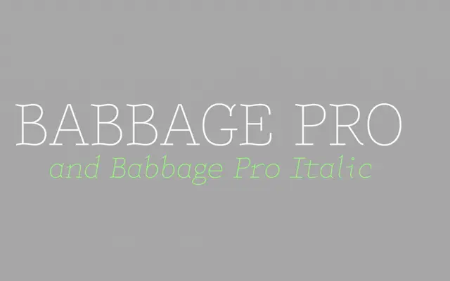 Babbage Pro specimen from Canada Type
