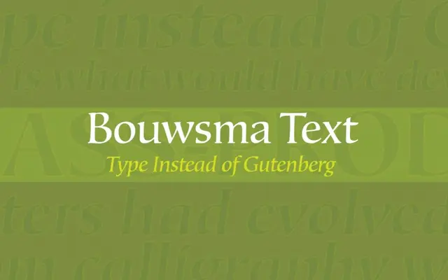 Bouwsma Text specimen from Canada Type