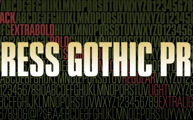 Press Gothic Pro specimen from Canada Type