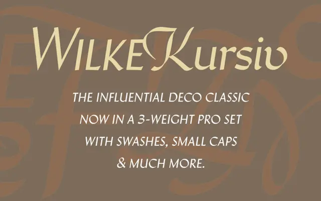 Wilke Kursiv Pro specimen from Canada Type