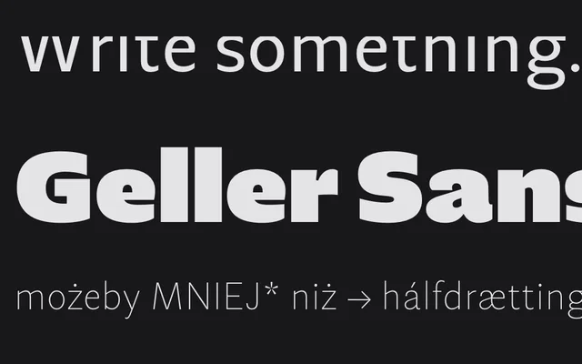 Geller Sans specimen from Capitalics