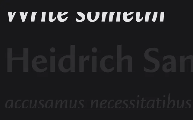 Heidrich Sans specimen from Capitalics