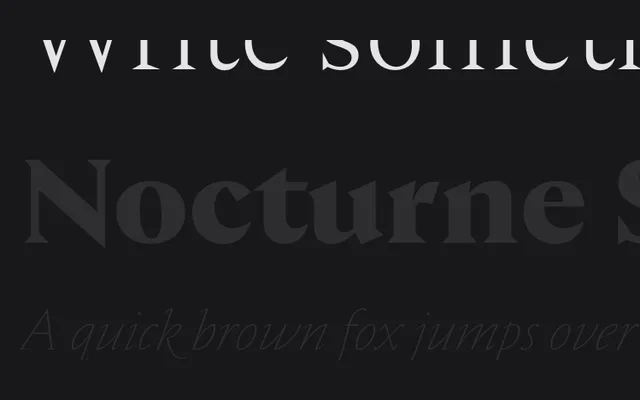 Nocturne Serif specimen from Capitalics