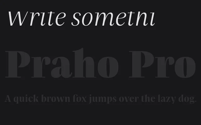 Praho Pro specimen from Capitalics