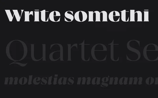 Quartet Serif specimen from Capitalics
