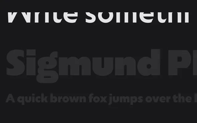 Sigmund PRO specimen from Capitalics
