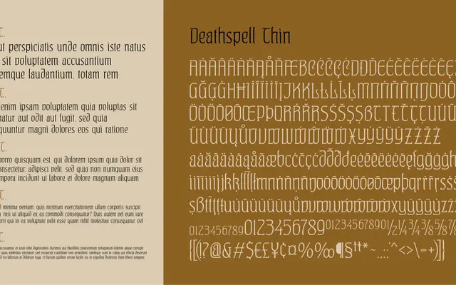 Deathspell specimen from Carmel Type Co.