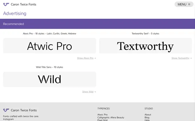 Caron Twice Fonts