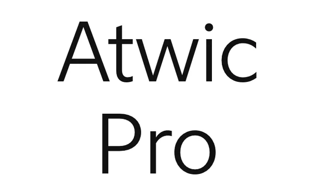 Atwic Pro specimen from Caron Twice Fonts