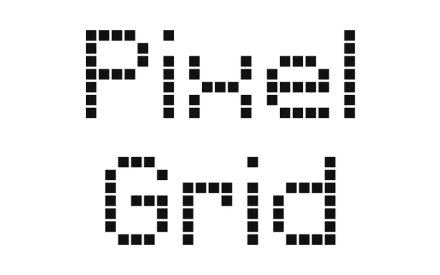 Pixel Grid specimen from Caron Twice Fonts