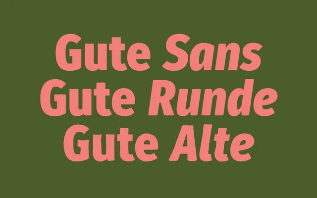 Gute specimen from Carrois Type Design