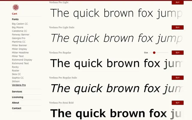 Verdana Pro specimen from Carter & Cone