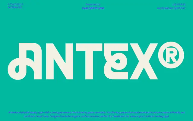 ANTEX specimen from Casloop Studio