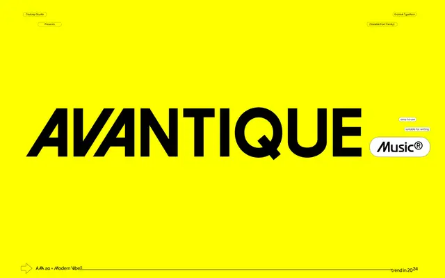 Avantique specimen from Casloop Studio