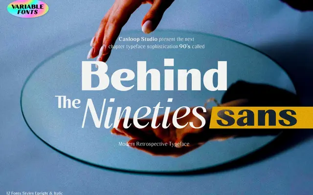 Behind The Nineties Sans specimen from Casloop Studio