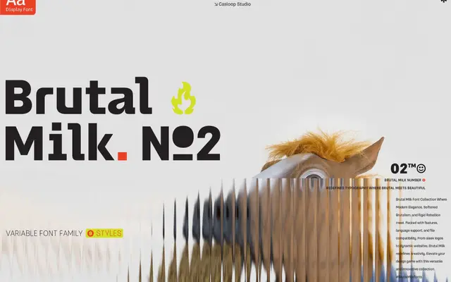 Brutal Milk No 2 specimen from Casloop Studio